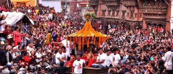 हनुमानढोकामा इन्द्रध्वजा ठड्याएर शुरु भएको इन्द्रजात्रा आज सकिँदै