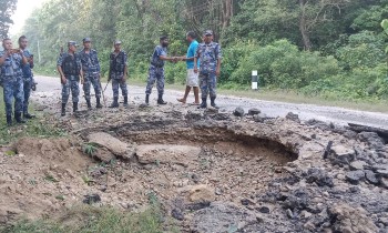 पूर्व–पश्चिम राजमार्ग अन्तर्गत बाँकेमा भयो विष्फोट