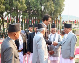 कतारी अमिर र प्रधानमन्त्रीबीच भेटवार्ता हुँदै