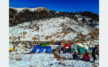 पातीहाल्नेमा हिउँ खेल्नेको भीड