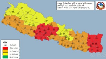 कोशी, बागमती, गण्डकी, लुम्बिनी र सुदूरपश्चिमका केही स्थानमा भारी वर्षा हुने