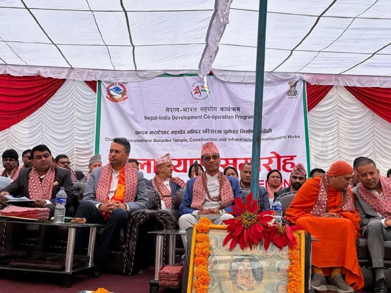 ऐतिहासिक चन्दन भराटेश्वर महादेव मन्दिर परिसरमा पूर्वाधार निर्माण थालियो