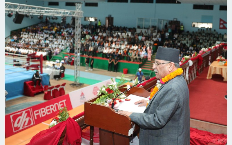 प्रधानमन्त्रीद्वारा प्रकाश दाहाल स्मृति राष्ट्रिय बक्सिङ प्रतियोगिता उद्घाटन