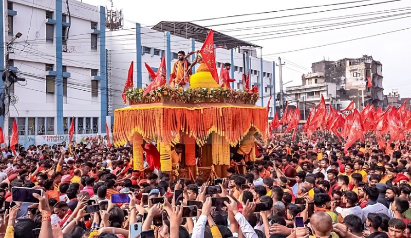 चाँदीको मण्डपसहित गहवामाईको रथयात्रा हुँदै