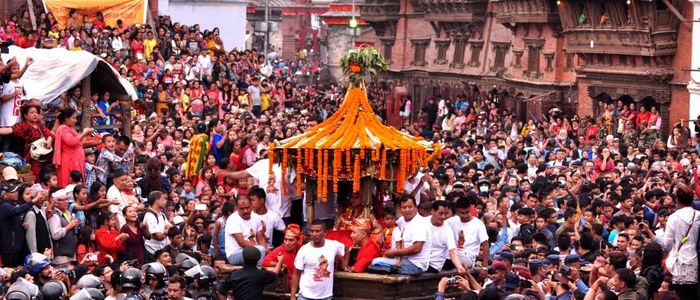 हनुमानढोकामा इन्द्रध्वजा ठड्याएर शुरु भएको इन्द्रजात्रा आज सकिँदै