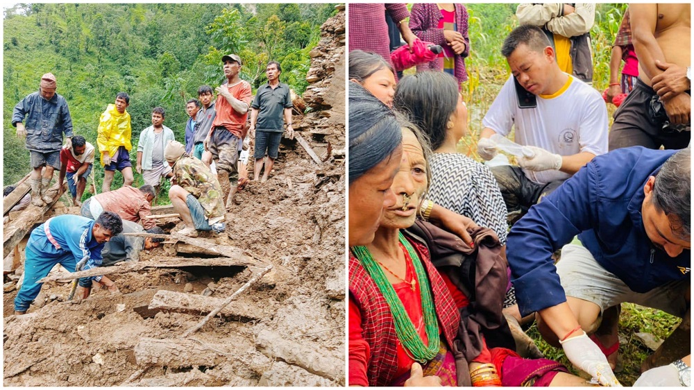 बडीगाड पहिरोमा परेका तीनजना बालबालिकाको अवस्था अझै अज्ञात