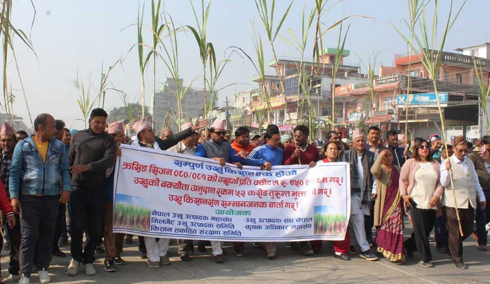 उखुको लाँक्रासहित प्रदर्शनमा उत्रिए किसान सडकमा